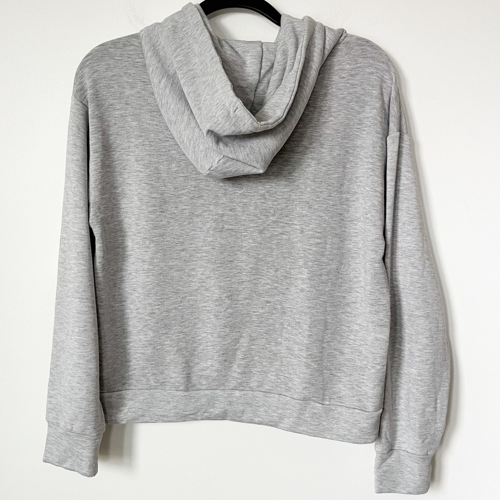 Quince Supersoft Fleece Pullover Hoodie Heather Gray Womens Small - Picture 4 of 11